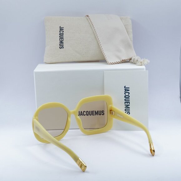 Jacquemus CARRE ROND JAC/10 C3 Geometric Sunglasses - Yellow - Picture 10 of 12